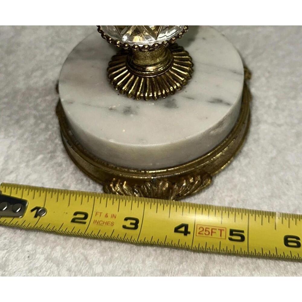 Vintage Hollywood Regency Marble Base, Gold Tones Very ornate, Candle Holder - Picture 8 of 8